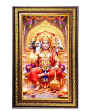 Lord Hanuman Digital Golden Balck Color Photo Frame | Hindu Religious Wall Decor | 10x16 Inches - Inspirational Wall Art For Office, Home Decor - Ideal Spiritual Gift (F16873)