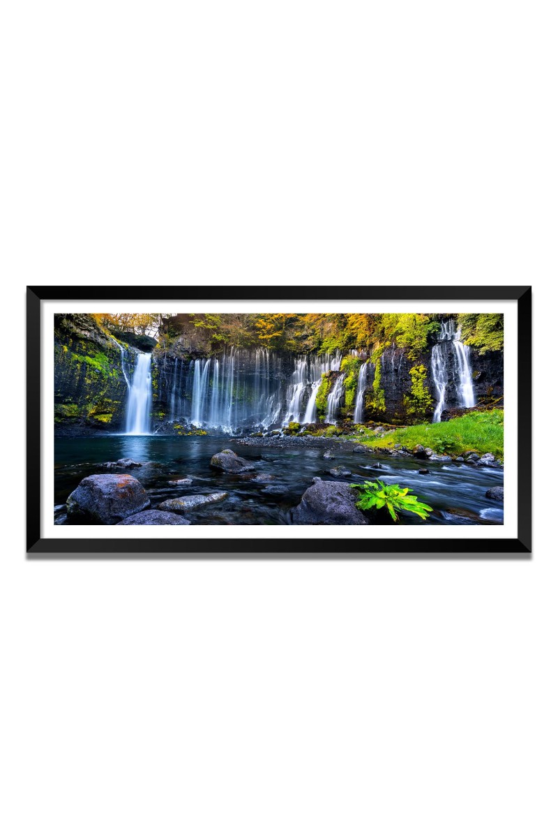 Nature Landscape Floating Frame Scenery Digital Print - (I5553) - 12x24 inch Modern Nature Wall Art for Living Room, Bedroom, Office, Hotels, Drawing Room
