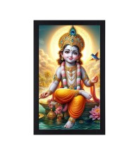 Lord Krishna one Colored Photo Frame |Divine Wall Art| Print | Ideal for Home or Office Decor or puja room | Devotional wall art