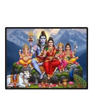 Lord Shankar Parvti Laminated Photo - 11x13 Inches, Divine Blessings For Home & Office And Temple Decoration (F16104)