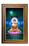 Lord Buddha Digital Golden Balck Color Photo Frame | Hindu Religious Wall Decor | 10x16 Inches - Inspirational Wall Art For Office, Home Decor - Ideal Spiritual Gift (F16840)