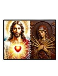 Jesus And Immaculate Heart Of Mary Laminated Photo - 11x13 Inches, Divine Blessings For Home & Office And Temple Decoration (F16193)