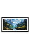 Nature Landscape Floating Frame Scenery Digital Print - (I5879) - 18x36 inch Modern Nature Wall Art for Living Room, Bedroom, Office, Hotels, Drawing Room