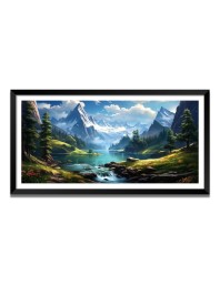 Nature Landscape Floating Frame Scenery Digital Print - (I5879) - 24x48 inch Modern Nature Wall Art for Living Room, Bedroom, Office, Hotels, Drawing Room
