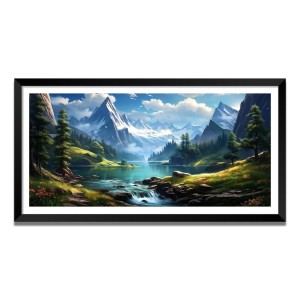 Nature Landscape Floating Frame Scenery Digital Print - (I5879) - 24x48 inch Modern Nature Wall Art for Living Room, Bedroom, Office, Hotels, Drawing Room Nature Landscape Floating Frame Scenery Digital Print - (I5879) - 24x48 inch Modern Nature Wall Art for Living Room, Bedroom, Office, Hotels, Drawing Room