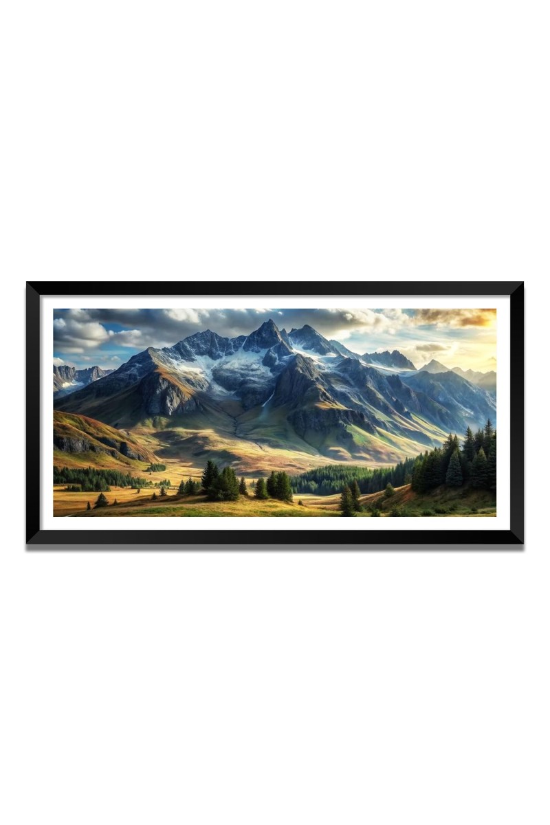 Nature Landscape Floating Frame Scenery Digital Print - (I5704) - 24x36 inch Modern Nature Wall Art for Living Room, Bedroom, Office, Hotels, Drawing Room