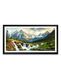 Nature Landscape Floating Frame Scenery Digital Print - (I5646) - 12x24 inch Modern Nature Wall Art for Living Room, Bedroom, Office, Hotels, Drawing Room