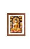 Generic Serene Gautam Buddha Colored Photo | Spiritual Wall Art | Ideal for Home, Office, or Meditation Space | Brown, 11.7 x 8.3 Inch, Polystyrene Frame, Rectangle, Religious