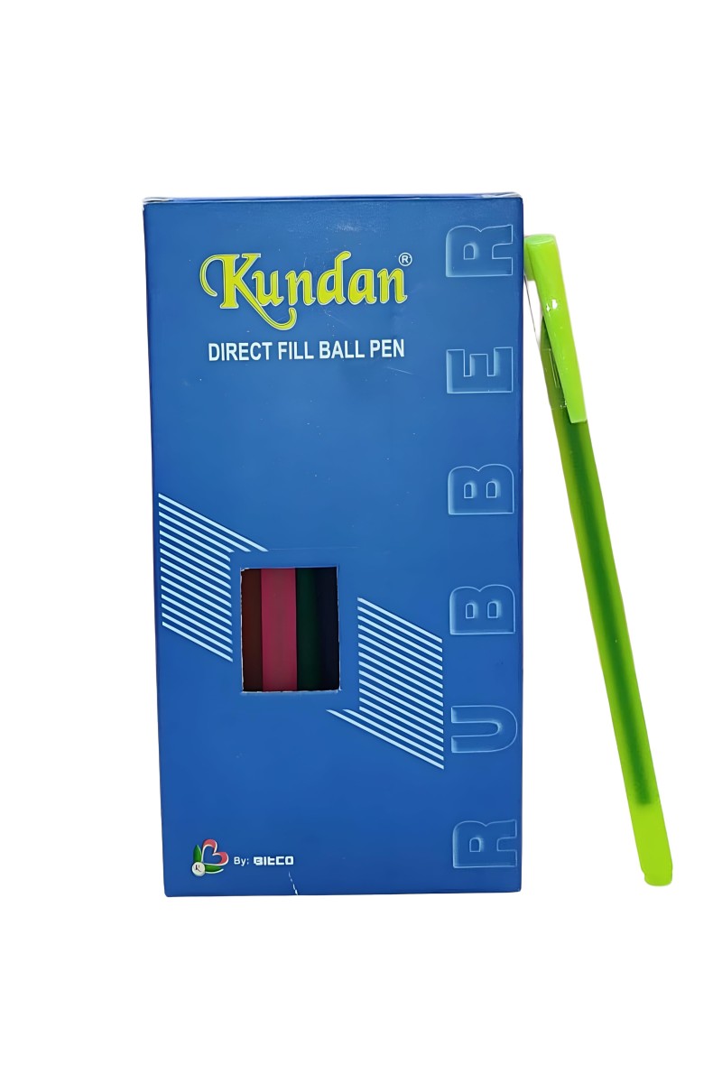 HiTechMart Kundan Df Pen Throw Scented Blue Ink | Ball Pen Box Pack | Slim & Multi Color Body Pens Easy to hold | Pack of 1, P-20 | Smooth Writing use for Study, Office Work