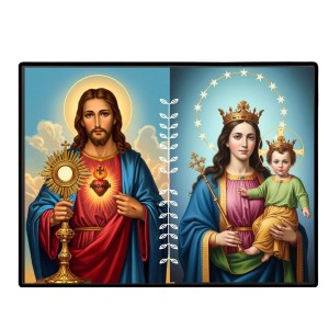 Jesus Christ-Our Lady Of Perpetual Help Laminated Photo - 7x9 Inches, Divine Blessings For Home & Office And Temple Decoration (F16260)