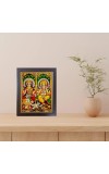 Hitech Sales Sri Laxmi Devi & Ganesh ji Photo Frame for Pooja Room, Temple Decor, Home Decoration and Gift (Wall and Tabletop, Rectangular, Polystyrene Frame, Printed Photo, 24 x 29 cm Black)