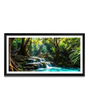 Nature Landscape Floating Frame Scenery Digital Print - (I5588) - 12x24 inch Modern Nature Wall Art for Living Room, Bedroom, Office, Hotels, Drawing Room