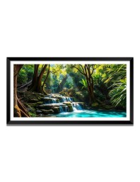 Nature Landscape Floating Frame Scenery Digital Print - (I5588) - 12x24 inch Modern Nature Wall Art for Living Room, Bedroom, Office, Hotels, Drawing Room