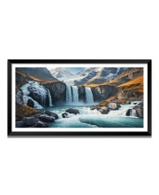 Nature Landscape Floating Frame Scenery Digital Print - (I5604) - 12x24 inch Modern Nature Wall Art for Living Room, Bedroom, Office, Hotels, Drawing Room