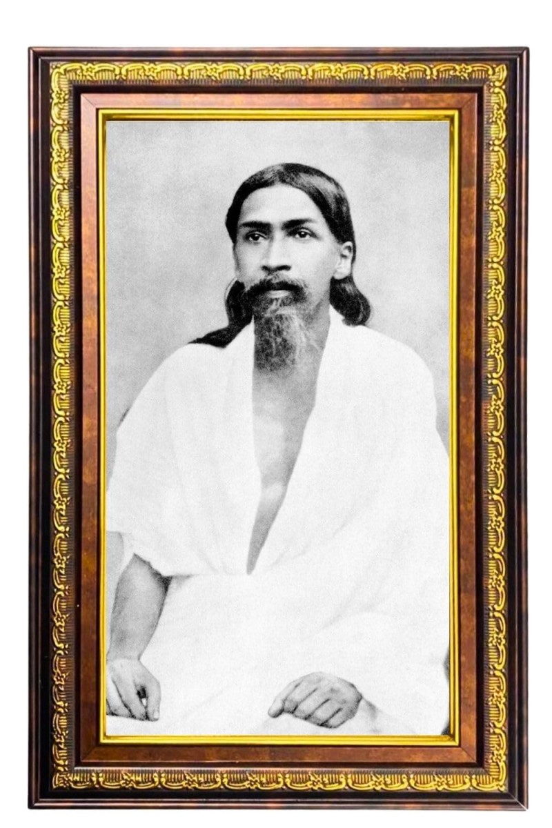 Sri Aurobindo Digital Golden Balck Color Photo Frame | Hindu Religious Wall Decor | 16x22 Inches - Inspirational Wall Art For Office, Home Decor - Ideal Spiritual Gift (F16627)