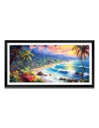 Nature Landscape Floating Frame Scenery Digital Print - (I5654) - 12x24 inch Modern Nature Wall Art for Living Room, Bedroom, Office, Hotels, Drawing Room