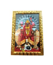 Maa Kali Photo Frame with Golden Border | Religious Wall & Table Frame for Home Temple, Office & Puja Room
