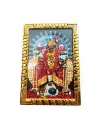 Maa Kali Photo Frame with Golden Border | Religious Wall & Table Frame for Home Temple, Office & Puja Room