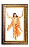 Sri Chaitanya Mahaprabhu Digital Golden Balck Color Photo Frame | Hindu Religious Wall Decor | 18x24 Inches - Inspirational Wall Art For Office, Home Decor - Ideal Spiritual Gift (F16698)
