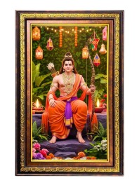 Lord Rama Digital Golden Balck Color Photo Frame | Hindu Religious Wall Decor | 12x18 Inches - Inspirational Wall Art For Office, Home Decor - Ideal Spiritual Gift (F16554)