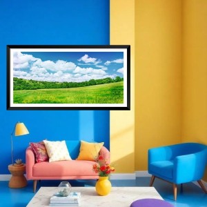Nature Landscape Floating Frame Scenery Digital Print - (I5741) - 24x36 inch Modern Nature Wall Art for Living Room, Bedroom, Office, Hotels, Drawing Room