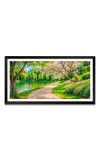 Nature Landscape Floating Frame Scenery Digital Print - (I5853) - 24x48 inch Modern Nature Wall Art for Living Room, Bedroom, Office, Hotels, Drawing Room