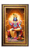 Lord Vishnu Digital Golden Balck Color Photo Frame | Hindu Religious Wall Decor | 12x18 Inches - Inspirational Wall Art For Office, Home Decor - Ideal Spiritual Gift (F16805)