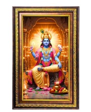 Lord Vishnu Digital Golden Balck Color Photo Frame | Hindu Religious Wall Decor | 12x18 Inches - Inspirational Wall Art For Office, Home Decor - Ideal Spiritual Gift (F16805)