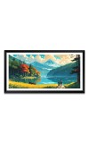 Nature Landscape Floating Frame Scenery Digital Print - (I5759) - 24x48 inch Modern Nature Wall Art for Living Room, Bedroom, Office, Hotels, Drawing Room