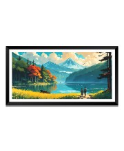 Nature Landscape Floating Frame Scenery Digital Print - (I5759) - 12x24 inch Modern Nature Wall Art for Living Room, Bedroom, Office, Hotels, Drawing Room