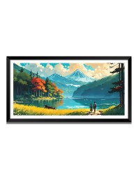 Nature Landscape Floating Frame Scenery Digital Print - (I5759) - 24x36 inch Modern Nature Wall Art for Living Room, Bedroom, Office, Hotels, Drawing Room