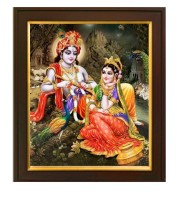 HI Tech Sales Traditional Radha-Krishna Painting With Frame Wall Art, Multicolor, Traditional, 10 X 12 inches, Set of 1