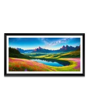 Nature Landscape Floating Frame Scenery Digital Print - (I5559) - 12x24 inch Modern Nature Wall Art for Living Room, Bedroom, Office, Hotels, Drawing Room
