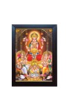 Hitech Lakshmi/mahalaxmi with Ganesh Saraswati and dhan kuber Laminated photo frame for Wall, Temple, Outdoor Spaces Home Decor, gifts (Pvc Frame and Front - Glass, 8 x 6 inch)