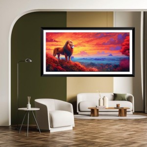 Nature Landscape Floating Frame Scenery Digital Print - (I5684) - 24x48 inch Modern Nature Wall Art for Living Room, Bedroom, Office, Hotels, Drawing Room