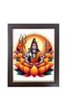 Hitech Sales Mahadev Shiv Ji Photo Frame for Pooja Room, Temple Decor, Home Decoration and Gift(Wall and Tabletop, Rectangular, Polystyrene Frame, Printed Photo, 24 x 29 cm, Black)