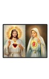 Jesus Christ - Our Lady Of Rosary Laminated Photo - 13x15 Inches, Divine Blessings For Home & Office And Temple Decoration (F16378)