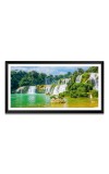 Nature Landscape Floating Frame Scenery Digital Print - (I5585) - 24x48 inch Modern Nature Wall Art for Living Room, Bedroom, Office, Hotels, Drawing Room