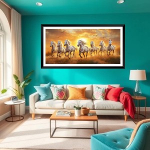 Nature Landscape Floating Frame Scenery Digital Print - (I5916) - 18x36 inch Modern Nature Wall Art for Living Room, Bedroom, Office, Hotels, Drawing Room