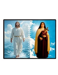 Jesus Christ - St. Therese Of Lisieux Laminated Photo - 7x9 Inches, Divine Blessings For Home & Office And Temple Decoration (F16250)