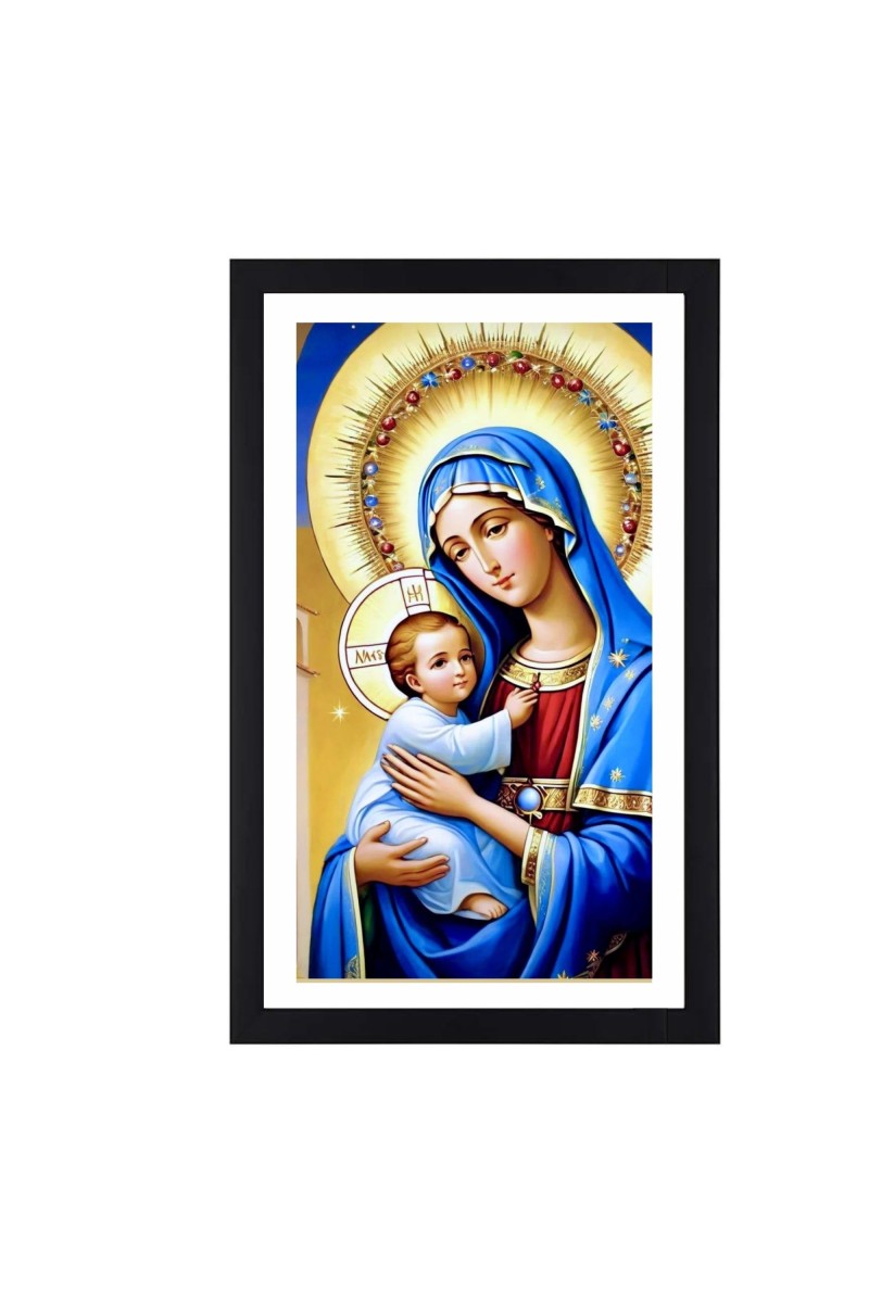 Mother Mary and Baby Jesus Colored Photograph |Divine Wall Art | Print | for Home or ReligiousDecoration | Devotional wall art