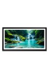 Nature Landscape Floating Frame Scenery Digital Print - (I5806) - 24x48 inch Modern Nature Wall Art for Living Room, Bedroom, Office, Hotels, Drawing Room