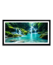 Nature Landscape Floating Frame Scenery Digital Print - (I5806) - 12x24 inch Modern Nature Wall Art for Living Room, Bedroom, Office, Hotels, Drawing Room