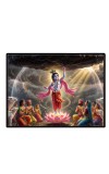 Lord Krishna Laminated Photo - 9x11 Inches, Divine Blessings For Home & Office And Temple Decoration (F16075)