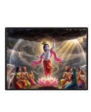 Lord Krishna Laminated Photo - 9x11 Inches, Divine Blessings For Home & Office And Temple Decoration (F16075)