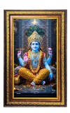Lord Vishnu Digital Golden Balck Color Photo Frame | Hindu Religious Wall Decor | 14x20 Inches - Inspirational Wall Art For Office, Home Decor - Ideal Spiritual Gift (F16863)