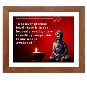 Buddha & Famous Quote Brown Frame, 18x22InchesInspirational Wall Art for Office, Home DecorIdeal Spiritual Gift
