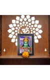 Hitech Sales Shree Ram and Hamuman ji Photo Frame for Pooja Room, Temple and Home Decoration, Printed Photo with Floral Design Polystyrene Frame, 5 x 7 Inches - Brown, Ideal for Gifting (Pack of 1)