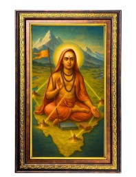 Adhi Shankarcharya Digital Golden Balck Color Photo Frame | Hindu Religious Wall Decor | 16x22 Inches - Inspirational Wall Art For Office, Home Decor - Ideal Spiritual Gift (F16940)