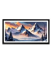 Nature Landscape Floating Frame Scenery Digital Print - (I5575) - 12x24 inch Modern Nature Wall Art for Living Room, Bedroom, Office, Hotels, Drawing Room